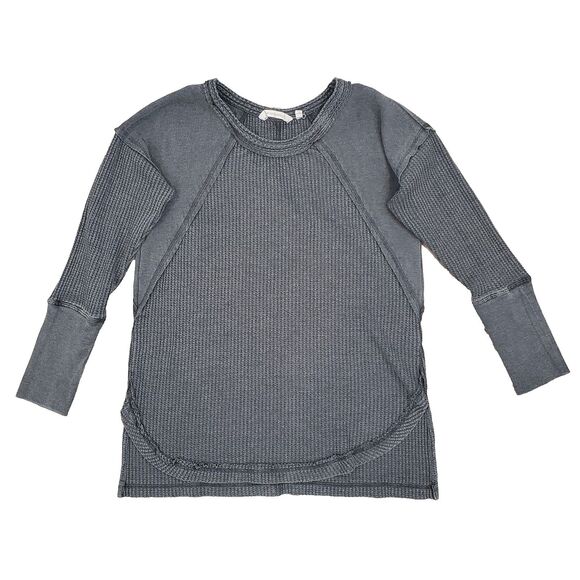 Soft Surroundings Thermal Waffle Knit Longsleeve Tunic S Gray Outdoors Grunge - Picture 1 of 11